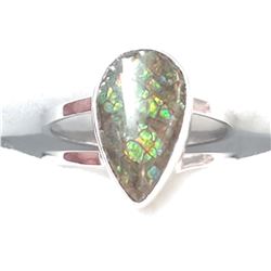 SILVER AMMOLITE  RING (~SIZE 7)