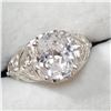 Image 2 : SILVER CUBIC ZIRCONIA  RING (~SIZE 7)