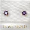 Image 1 : 14K YELLOW GOLD AMETHYST  EARRINGS