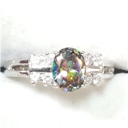 SILVER RAINBOW TOPAZ  RING (~SIZE 7)