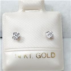 14K WHITE GOLD CUBIC ZIRCONIA  EARRINGS