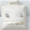 Image 1 : 14K WHITE GOLD CUBIC ZIRCONIA  EARRINGS