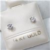 Image 2 : 14K WHITE GOLD CUBIC ZIRCONIA  EARRINGS