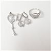 Image 2 : SILVER CUBIC ZIRCONIA EARRING, RING,