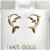 Image 1 : 14K YELLOW GOLD DOLPHIN SHAPED EARRINGS