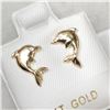 Image 2 : 14K YELLOW GOLD DOLPHIN SHAPED EARRINGS