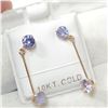 Image 2 : 10K YELLOW GOLD 4 TANZANITE(1CT)  EARRINGS