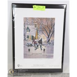 TORONTO MAPLE LEAFS JOHNNY BOWER SIGNED ART PRINT