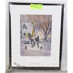 TORONTO MAPLE LEAFS JOHNNY BOWER SIGNED ART PRINT