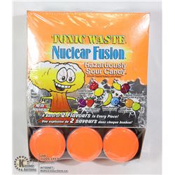 BOX WITH 12 42G DRUMS OF TOXIC WASTE SOUR CANDYS