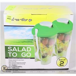 NEW 2 PACK OF SALAD TO GO, SALAD TRAVEL CONTAINER