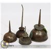Image 1 : LOT OF 4 ANTIQUE OIL CANS