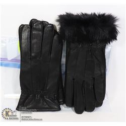 2PK LADIES LEATHER GLOVES SZ MED