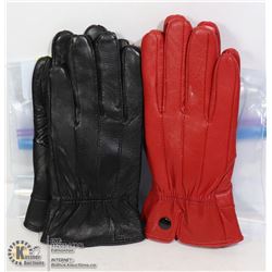 2PK LADIES LEATHER GLOVES SZ SMALL