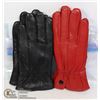 Image 1 : 2PK LADIES LEATHER GLOVES SZ SMALL
