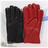 Image 1 : 2PK LADIES LEATHER GLOVES SZ SMALL