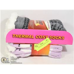2PK COZY SLIPPER SOCKS LADIES