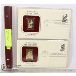 22K GOLD USA STAMPS X2 1RST DAY COVERS