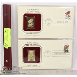 22K GOLD USA STAMPS X2 1RST DAY COVERS