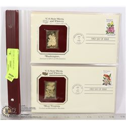 22K GOLD USA STAMPS X2 1RST DAY COVERS