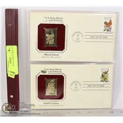 22K GOLD USA STAMPS X2 1RST DAY COVERS