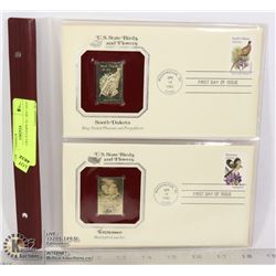 22K GOLD USA STAMPS X2 1RST DAY COVERS