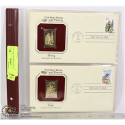 22K GOLD USA STAMPS X2 1RST DAY COVERS