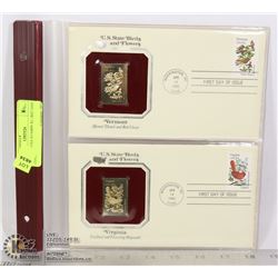 22K GOLD USA STAMPS X2 1RST DAY COVERS