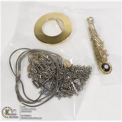 GROUP LOT OF MIXED CHAINS/NECKLACES AND MISC