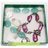 Image 1 : 3 STERLING SILVER .925 GEMSTONE BRACELETS