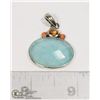 Image 1 : STERLING SILVER .925 GEMSTONE PENDANT 1.5 INCHES