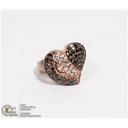 STERLING SILVER .925 DIAMOND  HEART RING SIZE 7