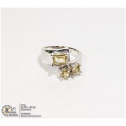STERLING SILVER .925 CITRINE RING SIZE 7