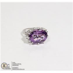 STERLING SILVER .925 AMETHYST RING SIZE 6.75
