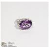 Image 1 : STERLING SILVER .925 AMETHYST RING SIZE 6.75
