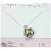 Image 1 : STERLING SILVER .925 GEMSTONE PENDANT AND CHAIN