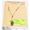 Image 1 : STERLING SILVER .925 AMETHYST/ROSE QUARTZ NECKLACE