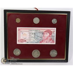 MEXICO COLLECTORS COINS IN FRAME