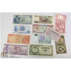 MIXED LOT OF 10 WORLD BANKNOTES