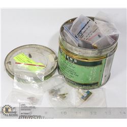 OGDENS TOBACCO TIN FULL OF VINTAGE COLLECTABLE