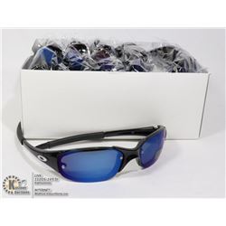 CASE OF BLACK OAKLEY STYLE SUNGLASSES