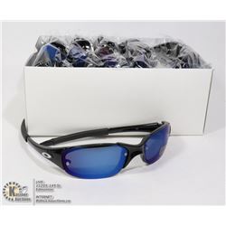 CASE OF BLACK OAKLEY STYLE SUNGLASSES
