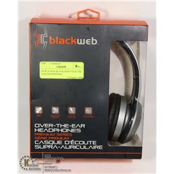 NEW IN BOX BLACK WEB OVER THE EAR HEADPHONES