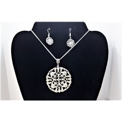 11)  SILVER TONE AND CLEAR SWAROVSKI CRYSTAL