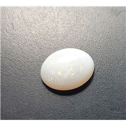 15)  OVAL NATURAL 1.5 CT WHITE FIRE OPAL