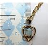Image 2 : 8)  GOLD TONE HEART PENDANT WITH OVAL
