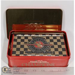 TIN BOX OF NASCAR WINSTON CUP 25TH ANNIVERSARY MATCHES
