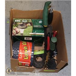 BOX OF GARDENING / GREENHOUSE TOOLS
