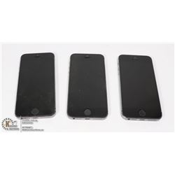 THREE IPHONE 5 FOR PARTS OR REPAIR