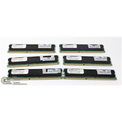 6 STICKS OF 4GB 2RX4 PC3-10600R SERVER RAM